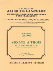 三重奏のソナタ（チャールズ・エイヴィソン）　(クラリネット三重奏)【Sonate A Trois】