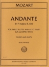 アンダンテ・ヘ長調・K.616（モーツァルト） (フルート四重奏)【Andante in F major, K. 616】