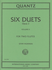 6つのデュエット・Op.2・Vol.2（ヨハン・ヨアヒム・クヴァンツ） (フルートニ重奏)【Six Duets, Opus 2: Volume II】