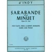 サラバンドとメヌエット・Op.24 bis（ヴァンサン・ダンディ）　(木管五重奏＋ピアノ)【Sarabande & Minuet, Opus 24 bis】