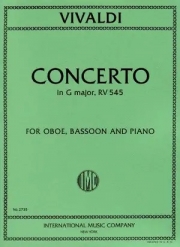 協奏曲・ト長調・RV535（アントニオ・ヴィヴァルディ）　(木管ニ重奏＋ピアノ)【Concerto in G major, RV 535】