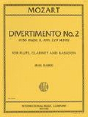ディヴェルティメント・No.2・変ロ長調・K.439ｂ (Anh. 229)（モーツァルト）　(木管三重奏)【Divertimento No. 2 in B flat major, K. 439b (Anh. 229)】