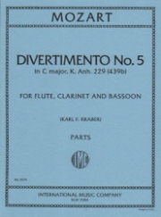 ディヴェルティメント・No.5・ハ長調・K.439ｂ (Anh. 229)（モーツァルト）　(木管三重奏)【Divertimento No. 5 in C major, K.439b (Anh. 229)】