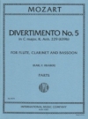 ディヴェルティメント・No.5・ハ長調・K.439ｂ (Anh. 229)（モーツァルト）　(木管三重奏)【Divertimento No. 5 in C major, K.439b (Anh. 229)】
