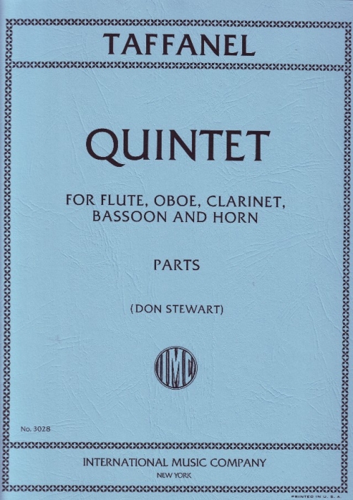 木管五重奏 （スコアのみ）（ポール・タファネル）(木管五重奏)【Quintet】