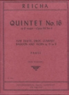 木管五重奏・No.16・ニ長調・Op.99・No.4（アントニーン・レイハ）　(木管五重奏)【Quintet No. 16 in D major, Opus 99, No. 4 】