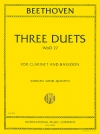 3つのデュエット・WoO.27（ベートーヴェン）　(木管ニ重奏)【Three Duets for Clarinet & Basson (WoO.27)】