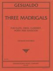 3つのマドリガル（カルロ・ジェズアルド）　(木管五重奏)【Three Madrigals】