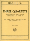 3つの四重奏曲 　 (フルート四重奏)【Three Quartets, from Mass in A major, S. 234 and Cantatas 】