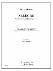 アレグロ「弦楽四重奏・17番」より（モーツァルト）  (クラリネット四重奏）【Allegro from String Quartet 17】