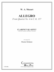 アレグロ「四重奏・4番・ハ長調・K.157」より（モーツァルト） (クラリネット四重奏）【Allegro from Quartet No. 4 in C, K. 157】