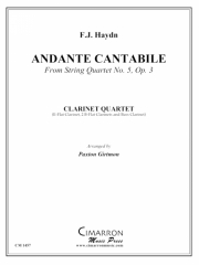 アンダンテ・カンタービレ「弦楽四重奏・5番・Op.3」より (フランツ・ヨーゼフ・ハイドン)  (クラリネット四重奏）【Andante Cantabile from String Quartet No. 5, Op. 3】