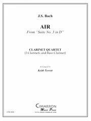 アリア（バッハ）  (クラリネット四重奏）【Air / from Suite No. 3 in D】