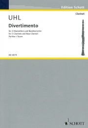 ディヴェルティメント（アルフレッド・ウール）（スコアのみ）  (クラリネット四重奏）【Divertimento】