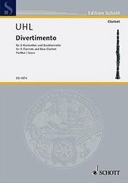 ディヴェルティメント（パート譜のみ）  (クラリネット四重奏）【Divertimento】