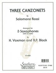 3つのカンツォーネ  (サラモーネ・ロッシ)  (サックス三重奏)【Three Canzonets】