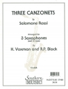 3つのカンツォーネ  (サラモーネ・ロッシ)  (サックス三重奏)【Three Canzonets】