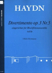 ディヴェルティメント・Op.3・Nr. 5  (リコーダー四重奏)【Divertimento, Op. 3 Nr. 5】