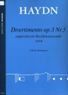 ディヴェルティメント・Op.3・Nr. 5  (リコーダー四重奏)【Divertimento, Op. 3 Nr. 5】
