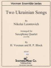 2つのウクライナの歌  (マイコラ・レオントーヴィッチュ)  (サックス四重奏)【Two Ukrainian Songs】