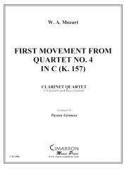 第一楽章「四重奏曲・No.4・ハ長調（K. 157）」より（モーツァルト） (クラリネット四重奏）【First Movement from Quartet No. 4 in C (K. 157)】