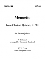 メヌエット・K.581 (金管五重奏)【Menuetto, K. 581】