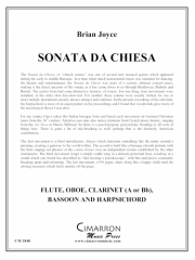 教会ソナタ (ブライアン・ジョイス)　(木管四重奏+ハープシコード)【Sonata da Chiesa】