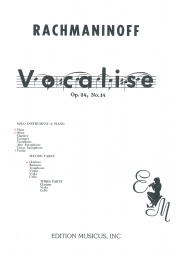 ヴォカリーズ・Op.34・No.14  (セルゲイ・ラフマニノフ) 　(木管二重奏+ピアノ)【Vocalise, op 34, no 14】