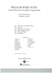 ウィリアム・バード組曲 (ゴードン・ジェイコブ) （スコアのみ）【William Byrd Suite】