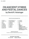 古代の聖歌と祝典の踊り (デイヴィッド・R・ホルジンガー)（スコアのみ）【On Ancient Hymns and Festal Dances】