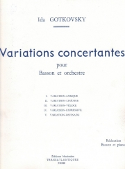 バリエーション・コンチェルタント (イダ・ゴトコフスキー)（バスーン+ピアノ）【Variations Concertant】