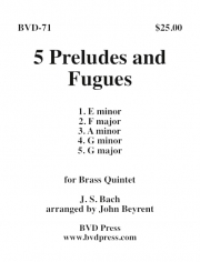 5つの前奏曲とフーガ (金管五重奏)【5 Preludes and Fugues】