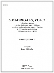 5つのマドリガル集・Vol.2 (金管五重奏)【5 Madrigals, Vol. 2】