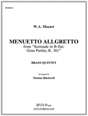 メヌエット・アレグレット「グラン・パルティータ」より  (金管五重奏)【Menuetto Allegretto from Gran Partita】