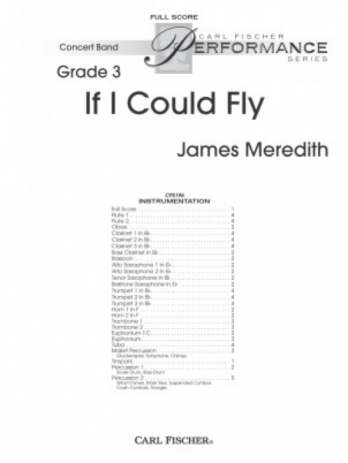 もしも空を飛べたら ジェームズ メレディス スコアのみ If I Could Fly 吹奏楽の楽譜販売はミュージックエイト
