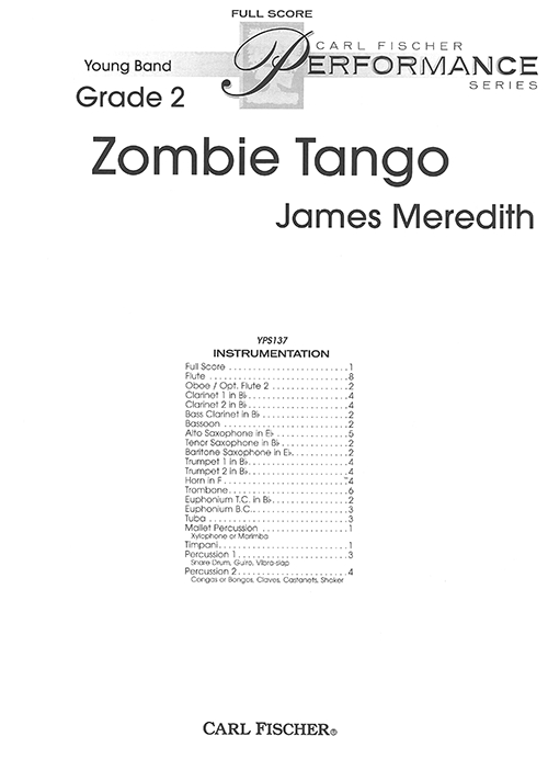 ゾンビ タンゴ ジェームズ メレディス スコアのみ Zombie Tango 吹奏楽の楽譜販売はミュージックエイト