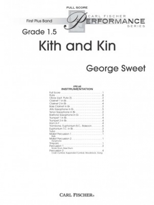 知己と親類 ジェームズ メレディス スコアのみ Kith And Kin 吹奏楽の楽譜販売はミュージックエイト