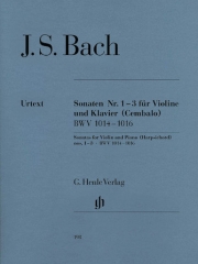 ヴァイオリンとピアノのためのソナタ （バッハ）（ヴァイオリン+ピアノ）【Sonatas for Violin and Piano (Harpsichord) 1-3 Bwv 1014-10】