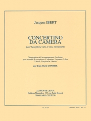 アルト・サクソフォンと11の楽器のための室内小協奏曲（ジャック・イベール）【Concertino Da Camera - Mcmxxxv (Alto Saxophone and 11 Inst】