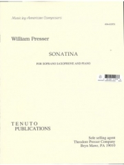 ソナチネ（ウィリアム・プレッサー）（ソプラノサックス+ピアノ）【Sonatina】