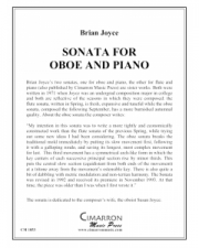 ソナタ (ブライアン・ジョイス)（オーボエ+ピアノ）【Sonata】
