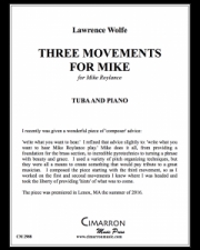 マイクのための3つの楽章（ローレンス・ウォルフ）（テューバ+ピアノ）【Three Movements for Mike】