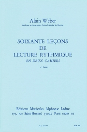 リズムの読譜60題・Vol.1（アラン・ウェーバー） (バストロンボーン）【60 Leçons De Lecture Rythmique Vol.1】