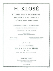 様式とメカニズムの練習曲（イアサント・クローゼ） (テナーサックス）【Etudes Genre & Mecanisme】