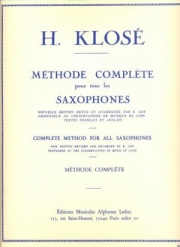 サックスのための総合教則本・Vol.1（イアサント・クローゼ） (バリトンサックス）【Méthode Complète pour tous les Saxophones・Vol.1】