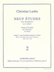 9つの練習曲・Vol.2（クリスチャン・ローバ） (ソプラノサックス）【Neuf Etudes・Vol.2】