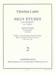 9つの練習曲・Vol.2（クリスチャン・ローバ） (テナーサックス）【Neuf Etudes・Vol.2】