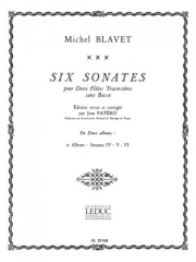 6つのソナタ・Vol.2（ミシェル・ブラヴェ）  (フルートニ重奏)【Six Sonates・Vol.2】