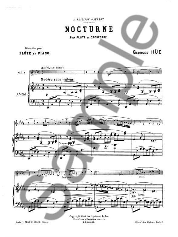 ノクターン（ジョルジュ・ユー） (フルート+ピアノ）【Nocturne