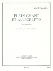 定旋律とアレグレット（アンリ・シャラン） (トロンボーン+ピアノ）【Plain-Chant Et Allegretto】